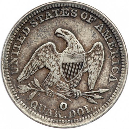 25 cent Reverse Image minted in UNITED STATES in 1854O (Seated Liberty - Arrows at date, reverse rays removed)  - The Coin Database