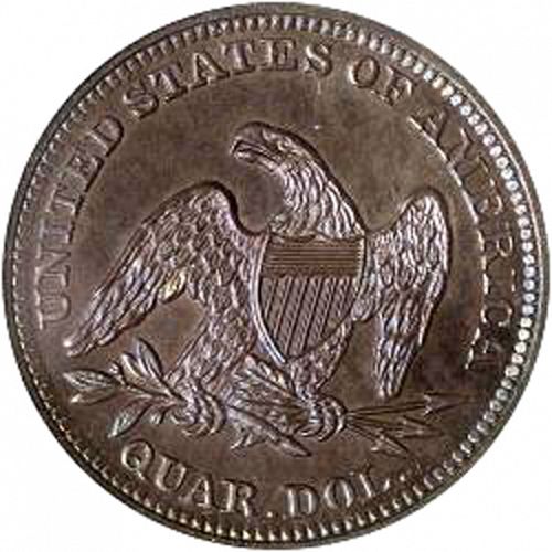 25 cent Reverse Image minted in UNITED STATES in 1855 (Seated Liberty - Arrows at date, reverse rays removed)  - The Coin Database