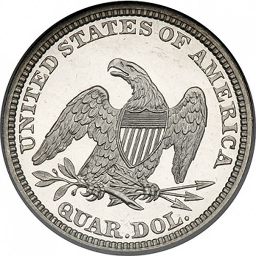 25 cent Reverse Image minted in UNITED STATES in 1859 (Seated Liberty - Arrows at date removed)  - The Coin Database
