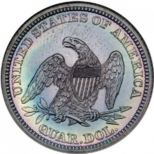 25 cent Reverse Image minted in UNITED STATES in 1861 (Seated Liberty - Arrows at date removed)  - The Coin Database