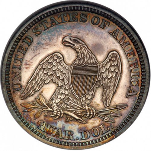 25 cent Reverse Image minted in UNITED STATES in 1862 (Seated Liberty - Arrows at date removed)  - The Coin Database