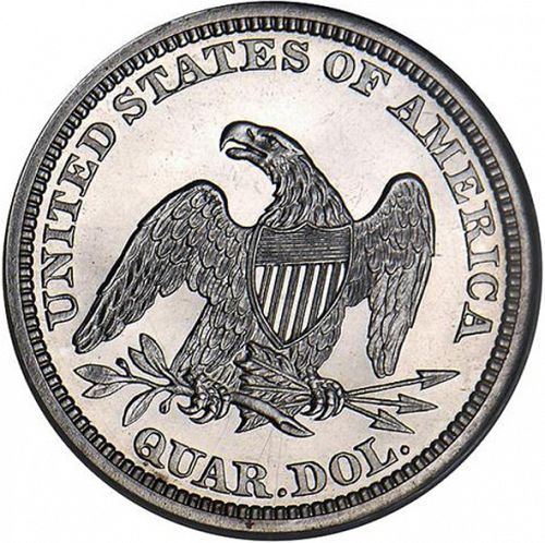 25 cent Reverse Image minted in UNITED STATES in 1864 (Seated Liberty - Arrows at date removed)  - The Coin Database