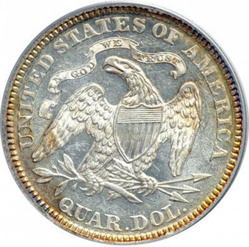 25 cent Reverse Image minted in UNITED STATES in 1873 (Seated Liberty - Motto above eagle)  - The Coin Database