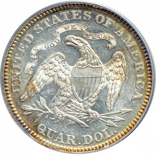25 cent Reverse Image minted in UNITED STATES in 1873 (Seated Liberty - Arrows at date)  - The Coin Database
