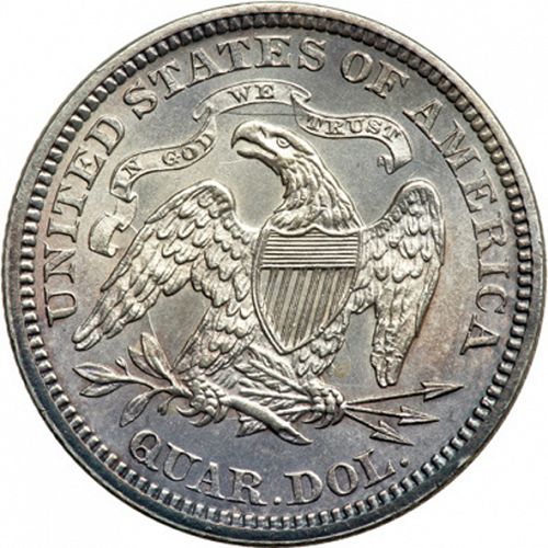 25 cent Reverse Image minted in UNITED STATES in 1874 (Seated Liberty - Arrows at date)  - The Coin Database