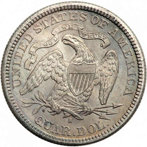 25 cent Reverse Image minted in UNITED STATES in 1876 (Seated Liberty - Arrows at date removed)  - The Coin Database