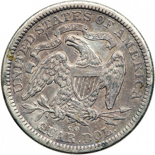 25 cent Reverse Image minted in UNITED STATES in 1876CC (Seated Liberty - Arrows at date removed)  - The Coin Database