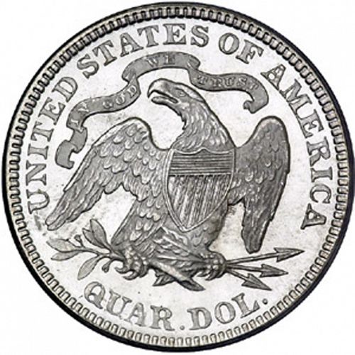 25 cent Reverse Image minted in UNITED STATES in 1877 (Seated Liberty - Arrows at date removed)  - The Coin Database