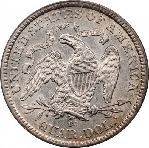 25 cent Reverse Image minted in UNITED STATES in 1877CC (Seated Liberty - Arrows at date removed)  - The Coin Database
