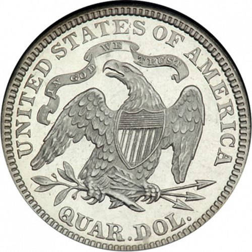 25 cent Reverse Image minted in UNITED STATES in 1881 (Seated Liberty - Arrows at date removed)  - The Coin Database