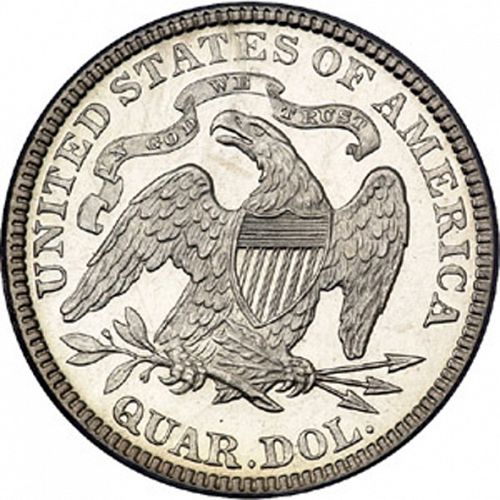 25 cent Reverse Image minted in UNITED STATES in 1883 (Seated Liberty - Arrows at date removed)  - The Coin Database