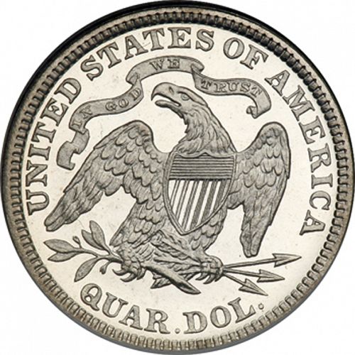 25 cent Reverse Image minted in UNITED STATES in 1885 (Seated Liberty - Arrows at date removed)  - The Coin Database