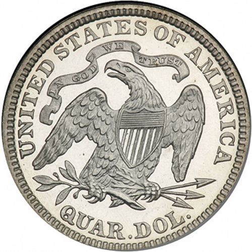 25 cent Reverse Image minted in UNITED STATES in 1886 (Seated Liberty - Arrows at date removed)  - The Coin Database