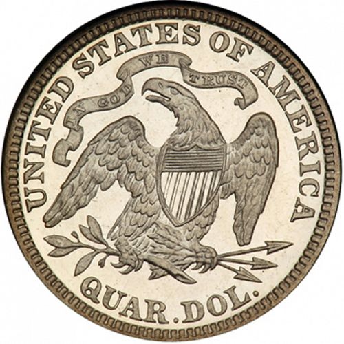25 cent Reverse Image minted in UNITED STATES in 1887 (Seated Liberty - Arrows at date removed)  - The Coin Database