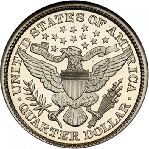 25 cent Reverse Image minted in UNITED STATES in 1895 (Barber)  - The Coin Database