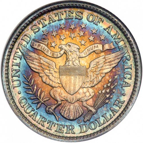 25 cent Reverse Image minted in UNITED STATES in 1895O (Barber)  - The Coin Database