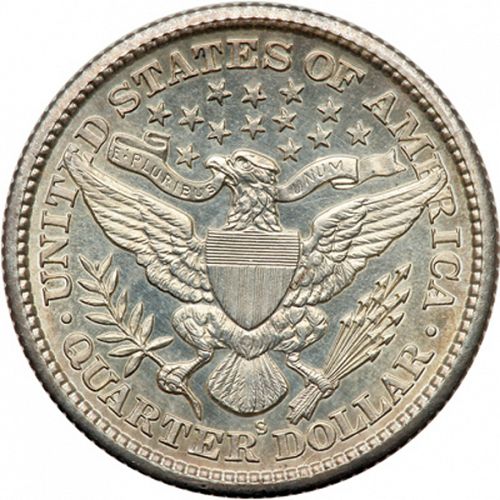 25 cent Reverse Image minted in UNITED STATES in 1900S (Barber)  - The Coin Database
