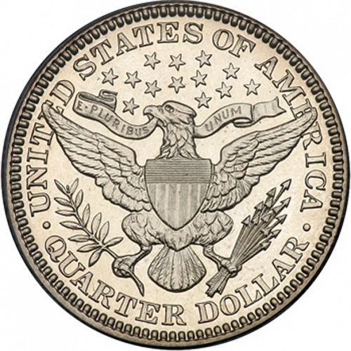 25 cent Reverse Image minted in UNITED STATES in 1902 (Barber)  - The Coin Database