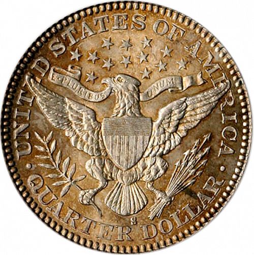 25 cent Reverse Image minted in UNITED STATES in 1902S (Barber)  - The Coin Database