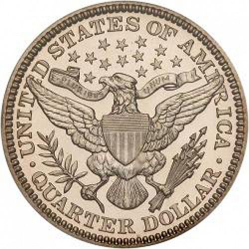 25 cent Reverse Image minted in UNITED STATES in 1908 (Barber)  - The Coin Database