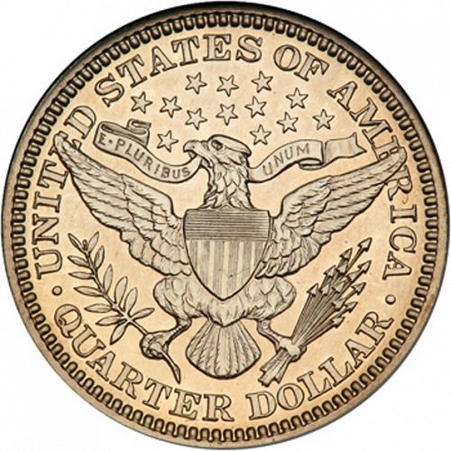 25 cent Reverse Image minted in UNITED STATES in 1912 (Barber)  - The Coin Database
