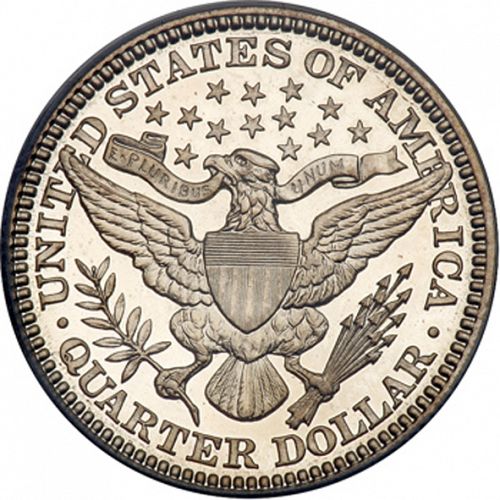 25 cent Reverse Image minted in UNITED STATES in 1913 (Barber)  - The Coin Database