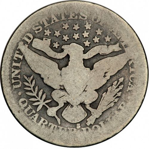 25 cent Reverse Image minted in UNITED STATES in 1913S (Barber)  - The Coin Database