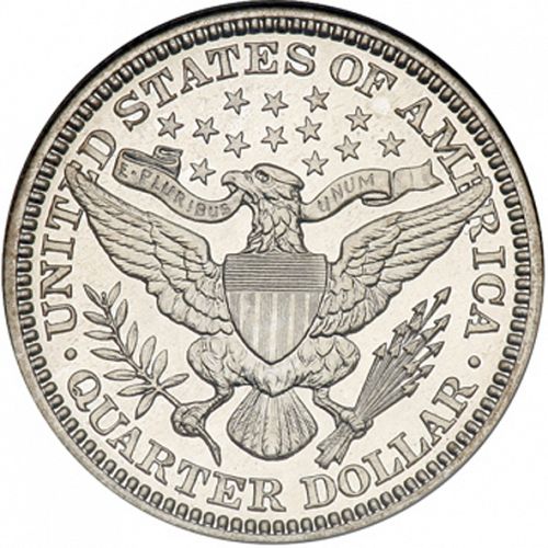 25 cent Reverse Image minted in UNITED STATES in 1914 (Barber)  - The Coin Database