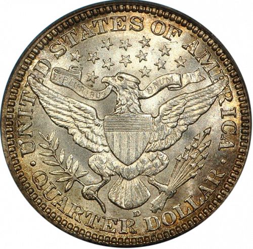 25 cent Reverse Image minted in UNITED STATES in 1915D (Barber)  - The Coin Database