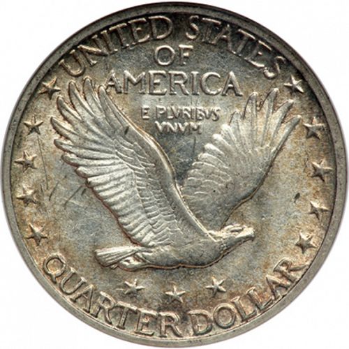 25 cent Reverse Image minted in UNITED STATES in 1917D (Standing Liberty - Type II)  - The Coin Database