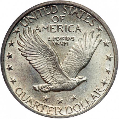 25 cent Reverse Image minted in UNITED STATES in 1917 (Standing Liberty - Type II)  - The Coin Database