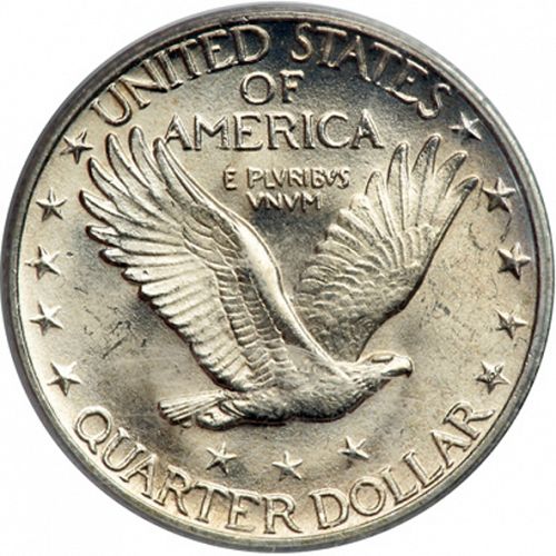 25 cent Reverse Image minted in UNITED STATES in 1918D (Standing Liberty - Type II)  - The Coin Database