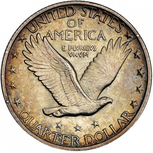25 cent Reverse Image minted in UNITED STATES in 1919D (Standing Liberty - Type II)  - The Coin Database