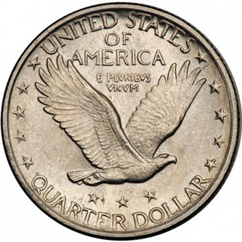 25 cent Reverse Image minted in UNITED STATES in 1921 (Standing Liberty - Type II)  - The Coin Database