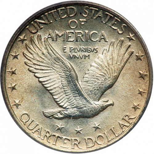 25 cent Reverse Image minted in UNITED STATES in 1924 (Standing Liberty - Type II)  - The Coin Database