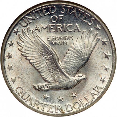 25 cent Reverse Image minted in UNITED STATES in 1924D (Standing Liberty - Type II)  - The Coin Database