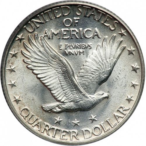 25 cent Reverse Image minted in UNITED STATES in 1927 (Standing Liberty - Type II)  - The Coin Database