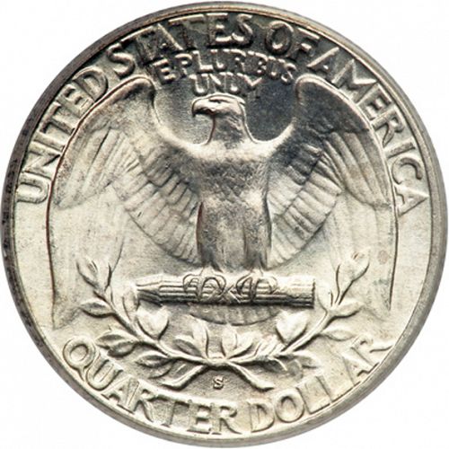 25 cent Reverse Image minted in UNITED STATES in 1937S (Washington)  - The Coin Database