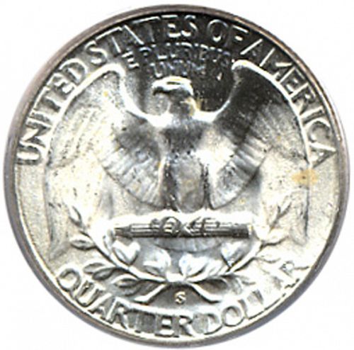 25 cent Reverse Image minted in UNITED STATES in 1953S (Washington)  - The Coin Database