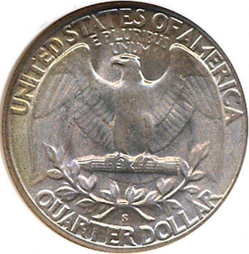 25 cent Reverse Image minted in UNITED STATES in 1954S (Washington)  - The Coin Database
