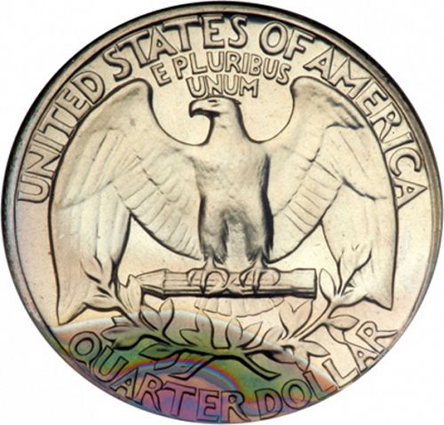 25 cent Reverse Image minted in UNITED STATES in 1964 (Washington)  - The Coin Database