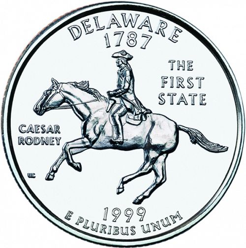 25 cent Reverse Image minted in UNITED STATES in 1999D (Delaware)  - The Coin Database