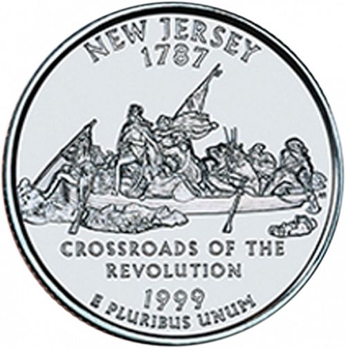 25 cent Reverse Image minted in UNITED STATES in 1999D (New Jersey)  - The Coin Database