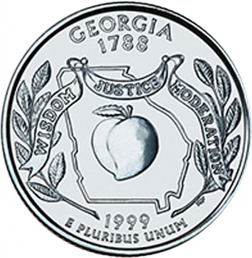25 cent Reverse Image minted in UNITED STATES in 1999D (Georgia)  - The Coin Database