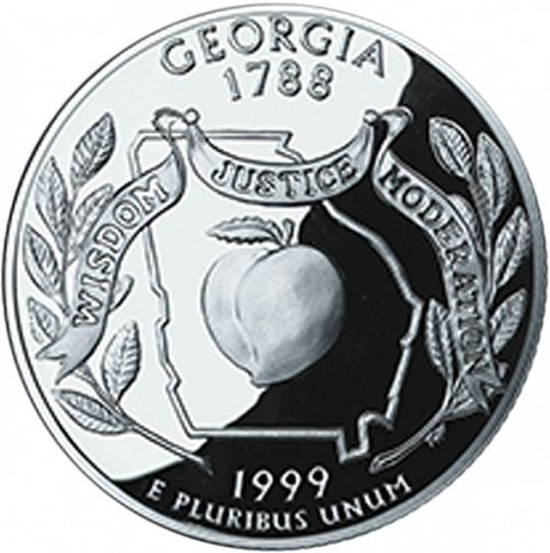 25 cent Reverse Image minted in UNITED STATES in 1999S (Georgia)  - The Coin Database