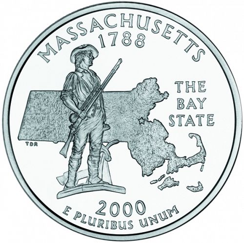 25 cent Reverse Image minted in UNITED STATES in 2000D (Massachusetts)  - The Coin Database