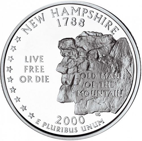 25 cent Reverse Image minted in UNITED STATES in 2000D (New Hampshire)  - The Coin Database