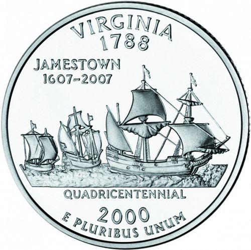 25 cent Reverse Image minted in UNITED STATES in 2000D (Virginia)  - The Coin Database