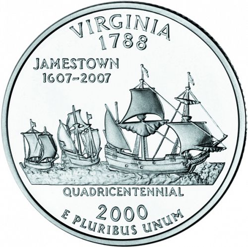 25 cent Reverse Image minted in UNITED STATES in 2000P (Virginia)  - The Coin Database