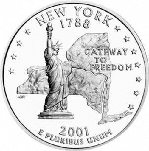 25 cent Reverse Image minted in UNITED STATES in 2001D (New York)  - The Coin Database